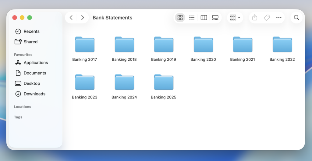Archive of Bank Statements