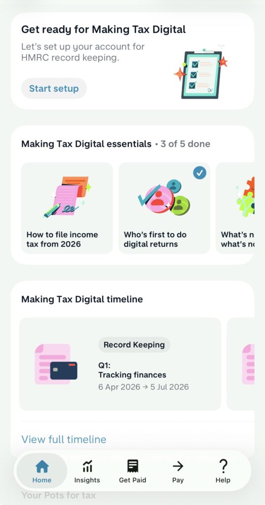Monzo business app - MTD