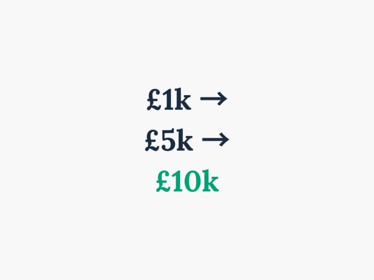 £1k to £5k to £10k